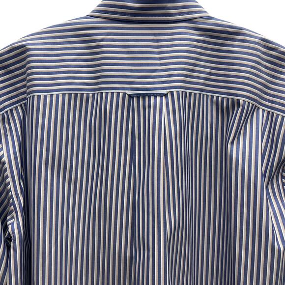 Orvis Men’s Cotton Blue Yellow White Stripe Button Down Shirt Size XL - Picture 7 of 8